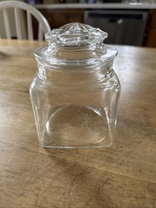 Vintage Square Glass Jar for sale | eBay