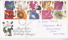GB ROYAL MAIL FDC 1997 GREETINGS FLOWERS STAMP SET CHELMSFORD HANDWRITTEN