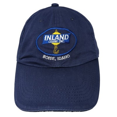 Inland Crane Inc. Boise Idaho Slideback Hat Blue One Size Embroidered