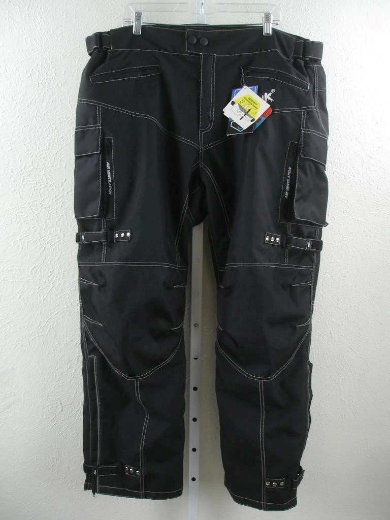 Men's 4XL NWT HWK Motorcycle Pants Black Weatherproof Cordura Waterproof Reissa