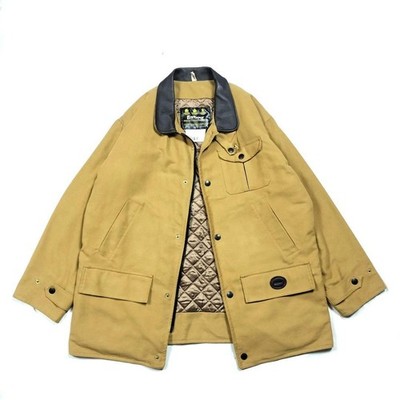 Barbour moleskin Jacket Blouson Coat Men Size L Camel Brown 1999