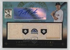 2010 Topps Tribute Dual Relic Auto Blue 21/75 Troy Tulowitzki #TADR-TT Auto e6p