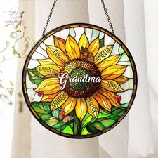 Personalized Grandma Sunflower Suncatcher Grandkids Mother's Day Gift