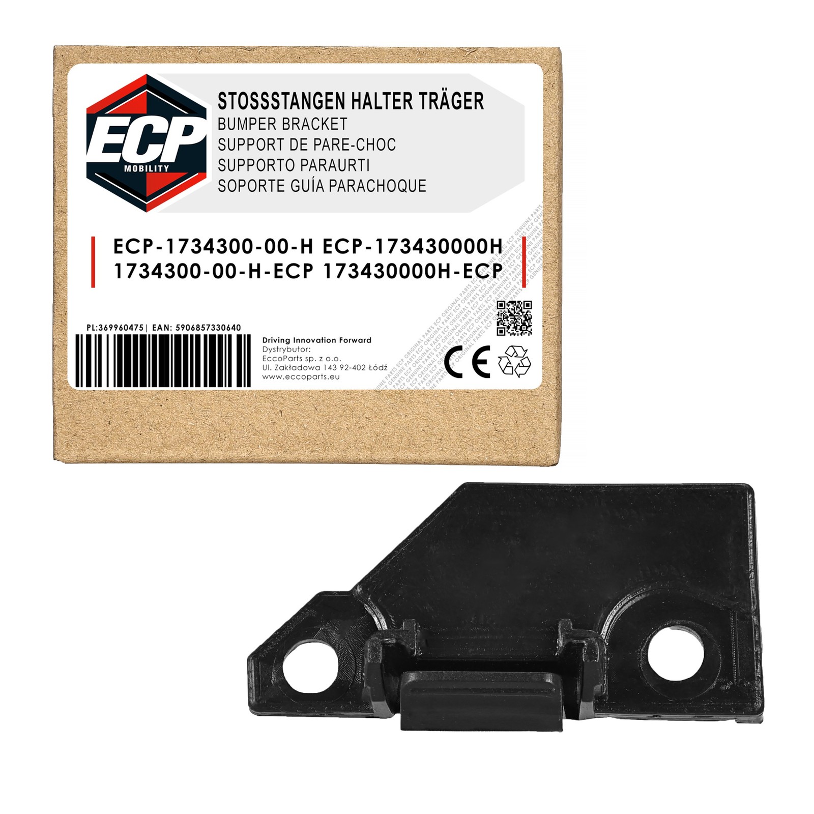 Support de pare-choc avant 1734300-00-H pour Tesla Model 3 2023 en ABS noir
