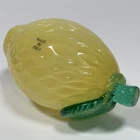 Vintage Murano Style Lemon Glass Fruit 4.5” Textured Dimples 7 oz Made in Italy