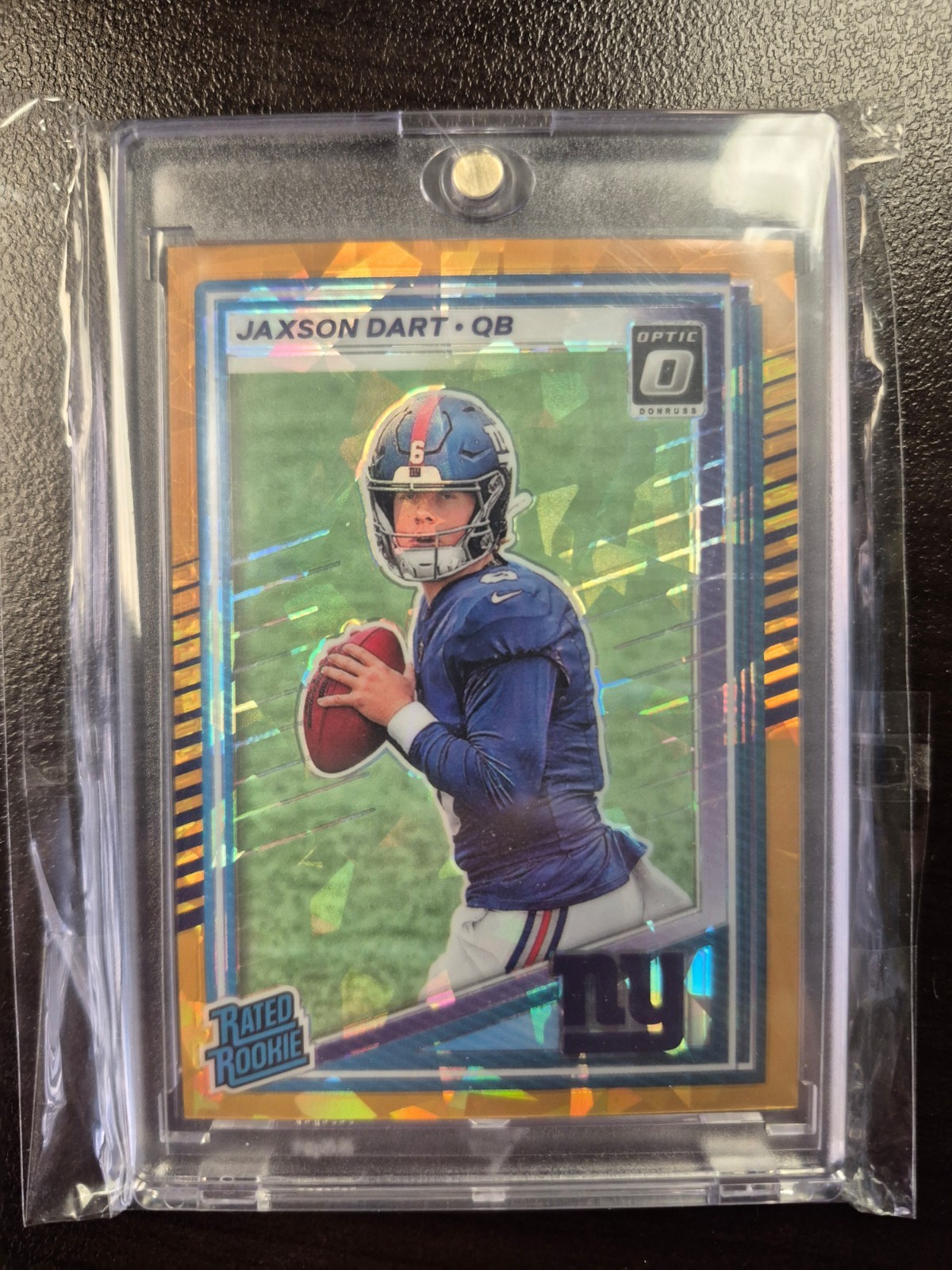 2025 Donruss Jaxson Dart Optic Rated Rookie Preview Gold Ice RC #4/10 Giants