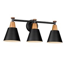 Black Bathroom Light Fixtures, 3-Light Bathroom Vanity Lights Over Mirror wit...