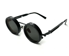 Sunglasses Adjustable Tinting Round Black Polarized ND9 Dimming 49mm UV400 Case