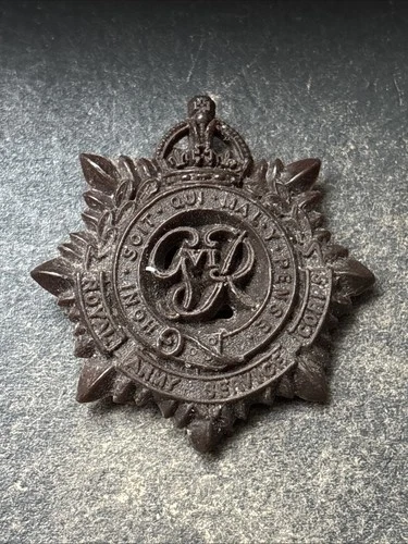 Royal Army Service Corps British Army WW2 Plastic Economy Cap Badge.
