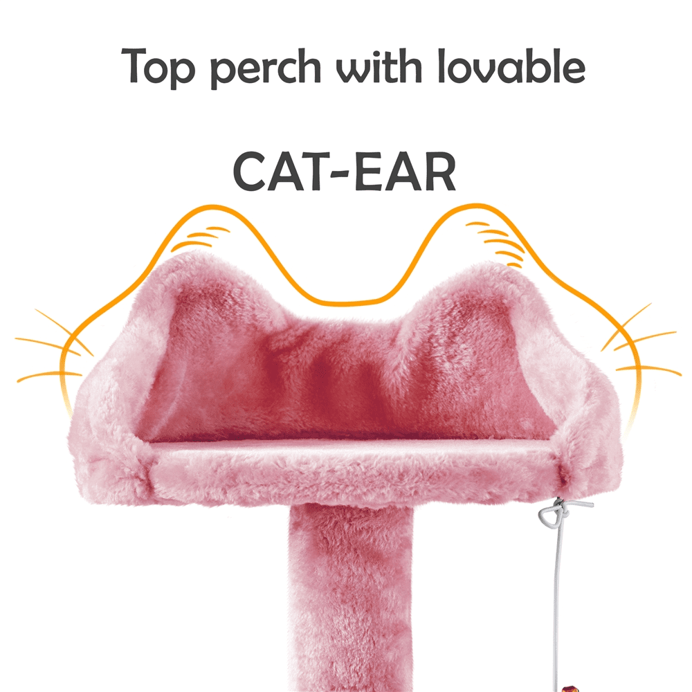 SmileMart 54" Double Condo Cat Tree with Scratching Post Tower, Pink eBay