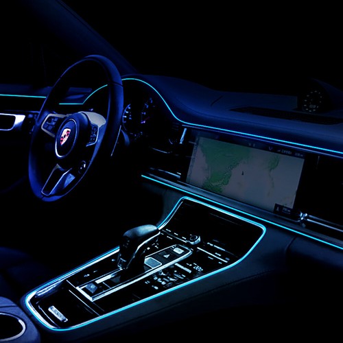 Tira de neón de luz decorativa interior coche luz verde transparente 2m LED El Line  - Imagen 2 de 19