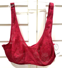 Le Mystere Merlot Lace Unlined Underwire Bra Style 8232 34 DD/E Nwt