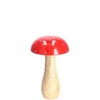 Pilz Fliegenpilz Holz Rot Holz HöHe 16 Cm Herbst Advent Deko Figur Neu!