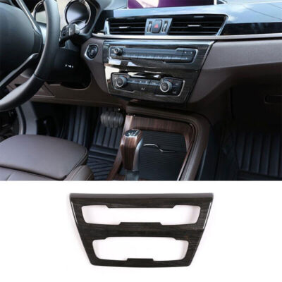 For BMW X2 F39 18-21 Black Wood Grain Console CD Button Control Frame Trim 1PCS