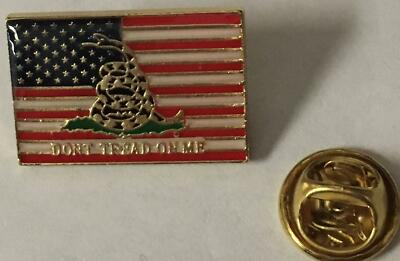 American Gadsden Tie Tack Lapel Solid Gold Zinc Alloy 1776 Don't Tread on Me USA
