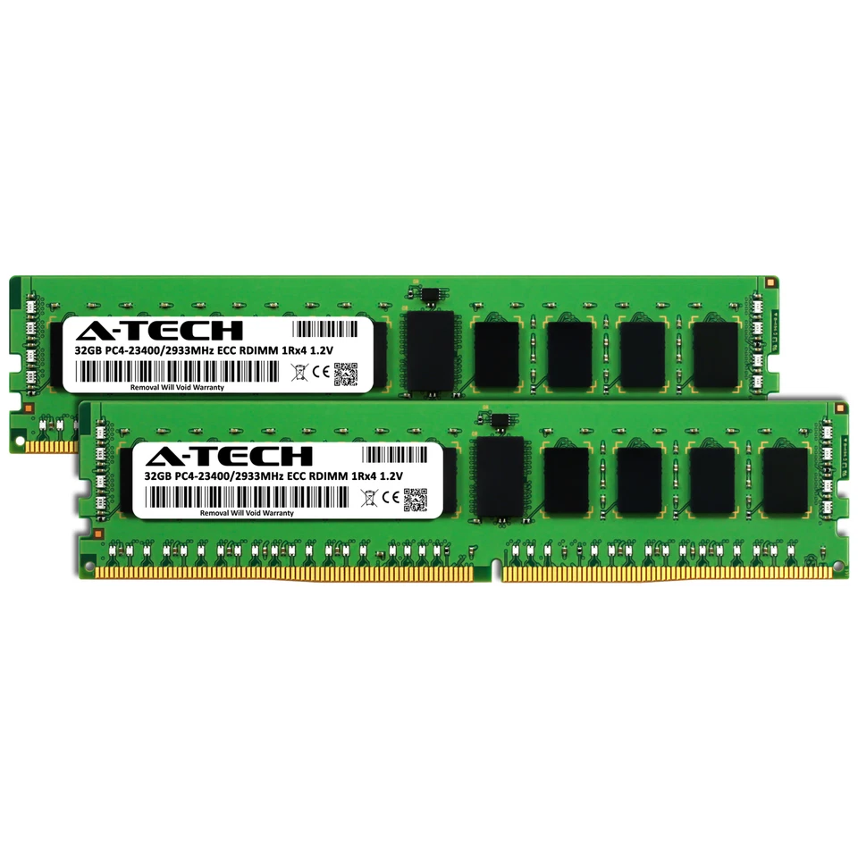 A-Tech 64GB 2x 32GB 1Rx4 PC4-23400R RDIMM DDR4 2933 ECC REG Server Memory RAM - Image 2 of 4