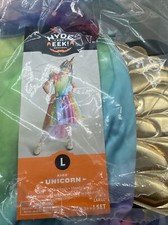    Hyde  Eek Kids' Rainbow Unicorn Costume Dress w/Headpiece L 12-14 