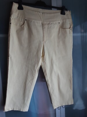Collection L AproductZ 7/8 Capri-Hose gelb Gr 23 L/XL/XXL 44/46/48 Dehn-Bund
