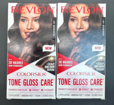 2 Boxes Revlon ColorSilk Tone Gloss Care Permanent Hair Color 5 Medium Brown