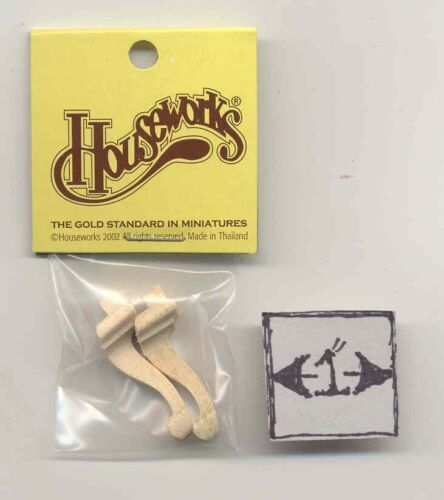 Leg - 12034 Cabriole 1"   furniture wooden miniature 2pc 1/12 scale Houseworks - Picture 1 of 1