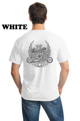 Custom Chopper Live To Ride Classic Knucklehead Motorcycle Mens Biker T Shirt