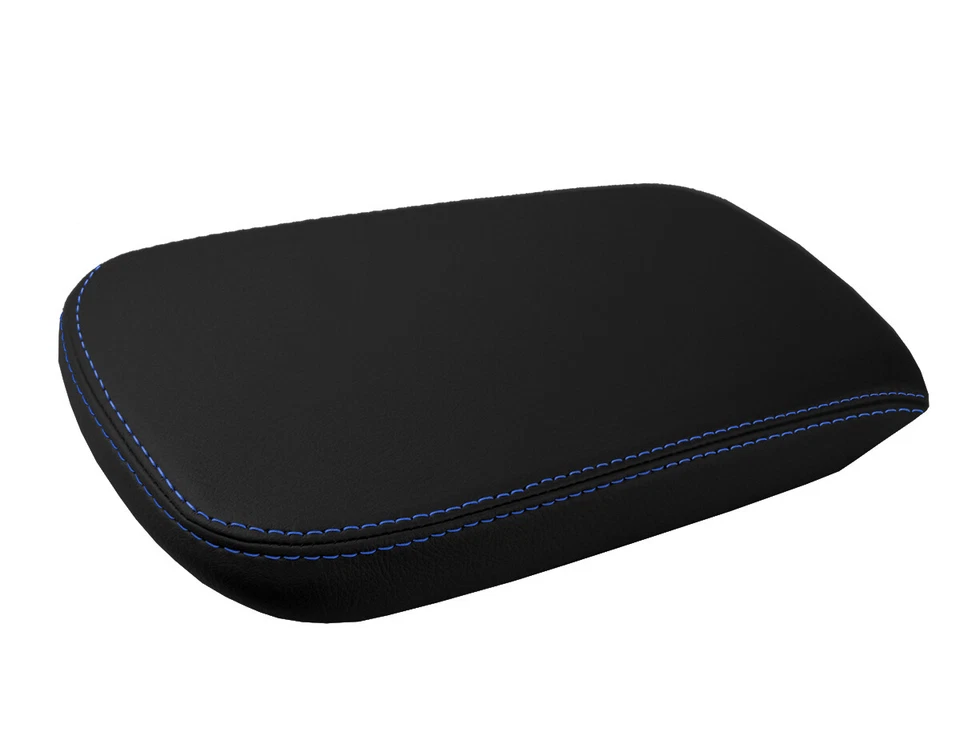 Se adapta a Chrysler 200 2011-2014 PVC Cuero Consola Tapa Pull Over Cubierta Puntada Azul Foto 2 de 4