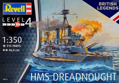 Modellbausatz Revell 05171 HMS DREADNOUGHT Reihe British Legends 1:350 46 cm