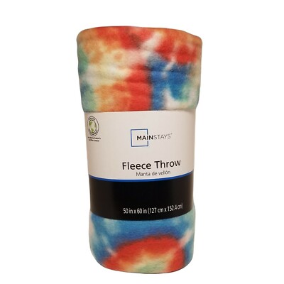 Mainstays Fleece Throw 50 x 60 PASTELS TYE DYE Soft Lightweight Washable Blanket