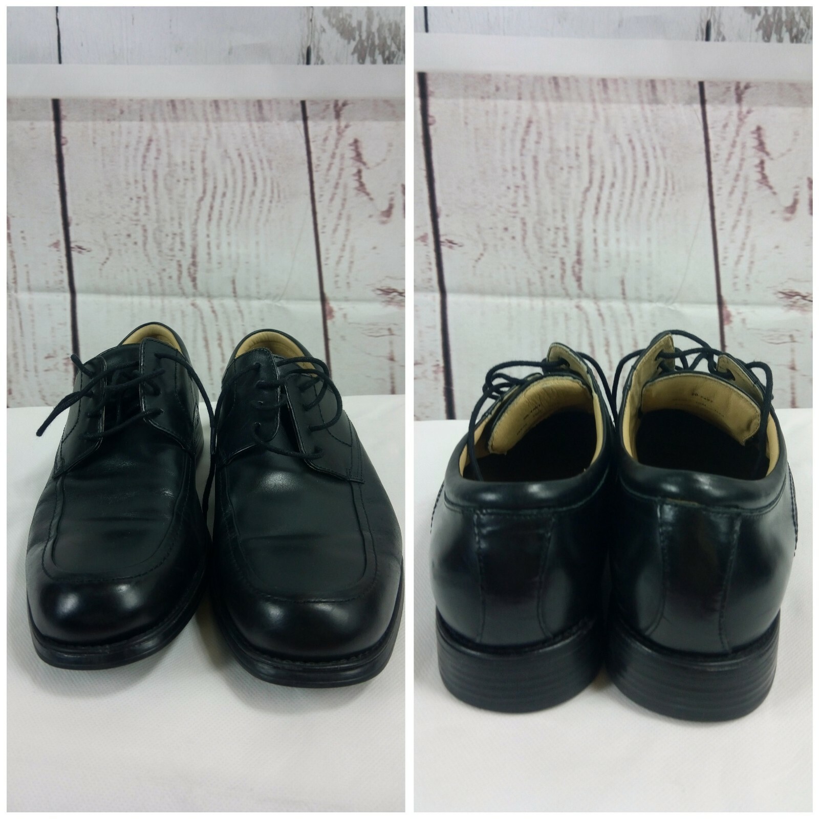 SAOLA Scarpe eleganti Oxford Johnston & Murphy pelle di pecora da uomo in pelle nera taglia 10M