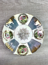 Vintage AACO Plate Saucer Scalloped Edge Multicolor Roses Gold Trim 5.75"