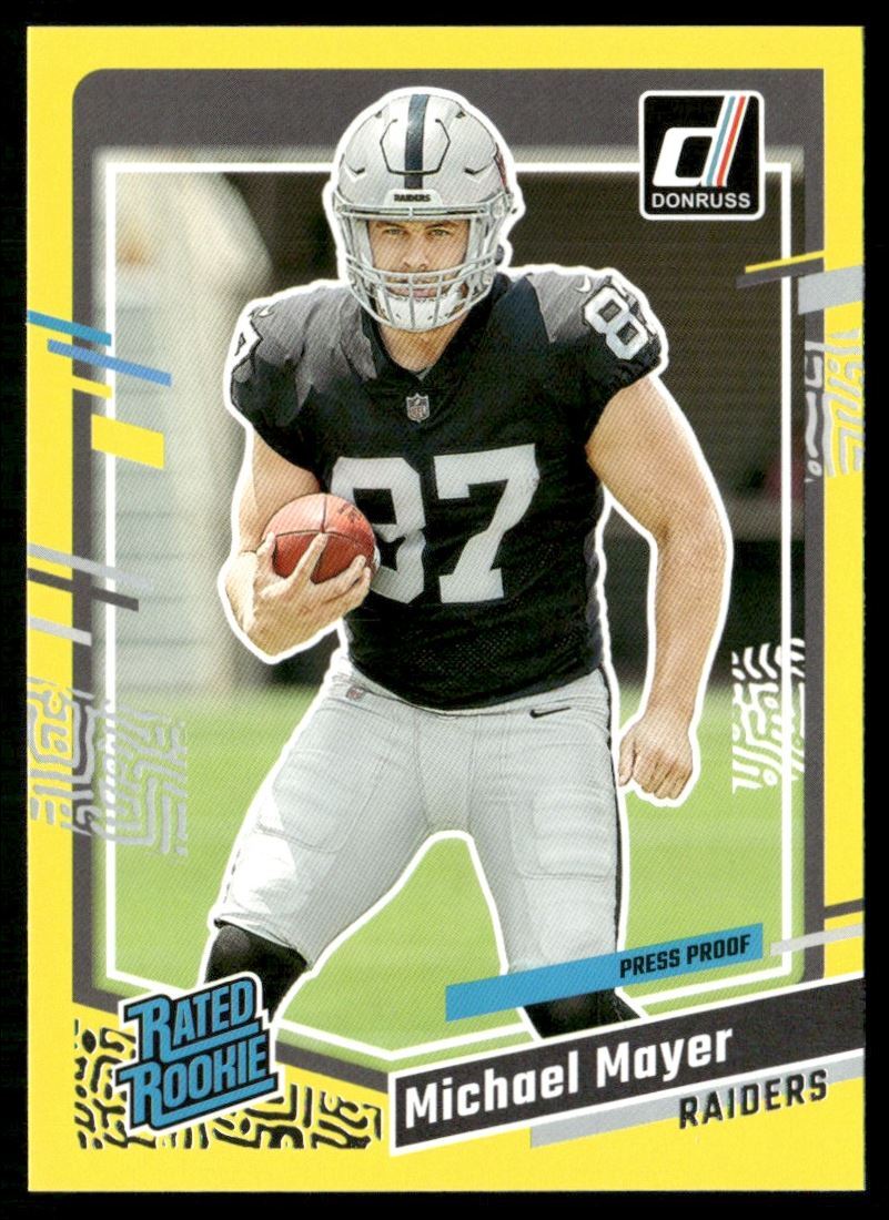 2023 Donruss Rated Rookie Press Proof Yellow Michael Mayer RC #361
