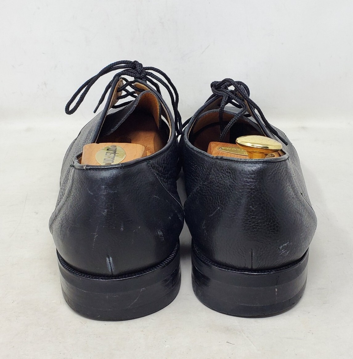 Magnanni Mens Shoes Soft Black Pebble Grain Leather Lace Up 
