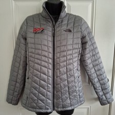 Women's North Face Thermoball Light Puffer Jacket Gray Medium -Has Company Logo