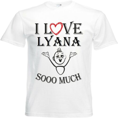 T-shirt I Love Lyana pour Femme Homme et Enfant... en Couleur Blanc - Photo 1/1