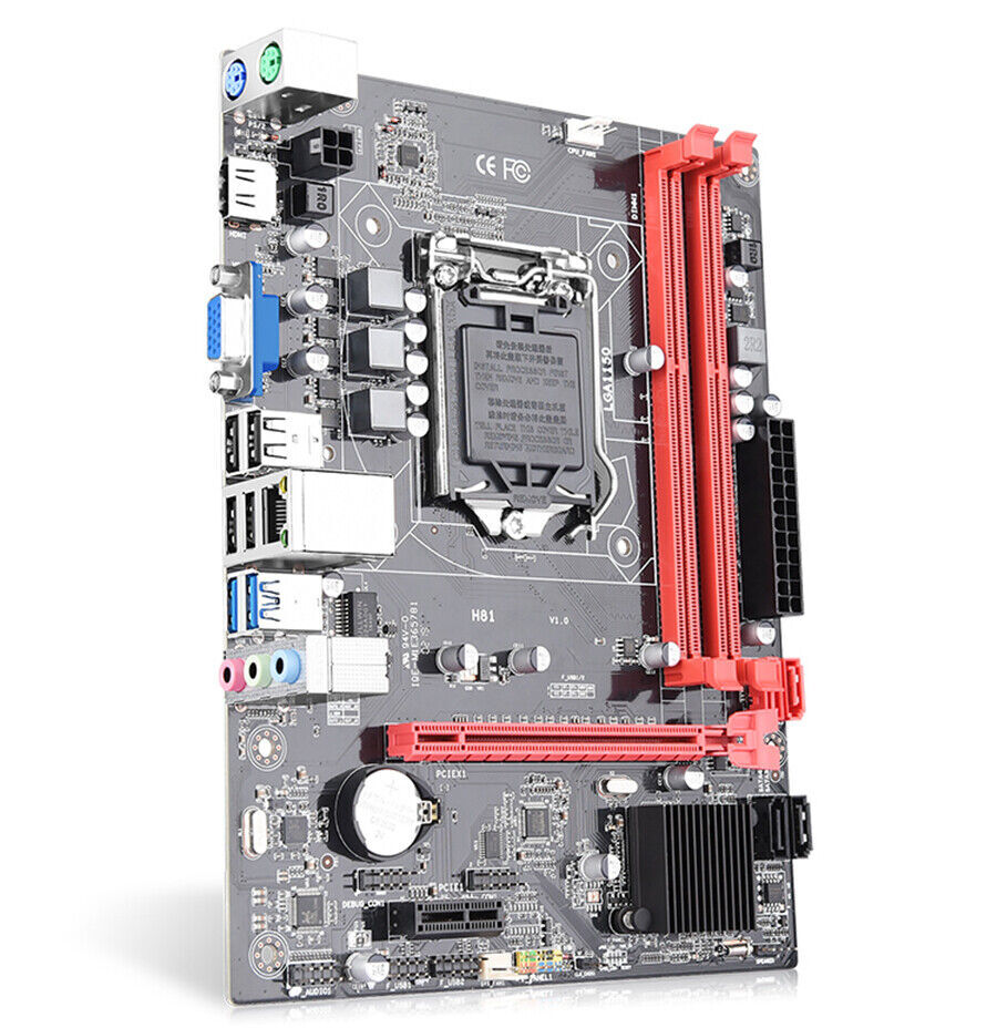 H81 Motherboard w/Dual Channel DDR3 For Intel i5/i7/Celeron