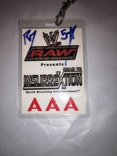 RAW ROAD TO INSURREXTION WWE HAND SIGNED RVD EVENT BACKSTAGE BADGE 