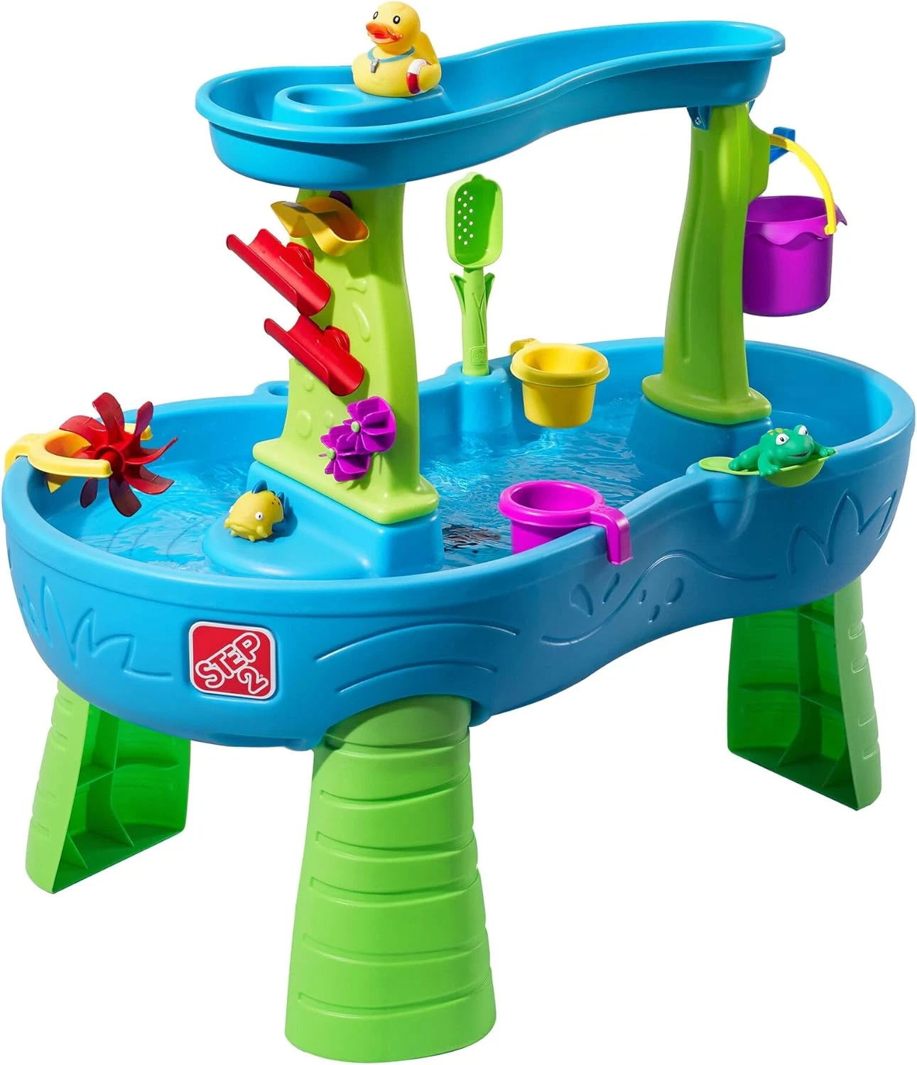 Rain Showers Splash Pond Toddler Water Table, Outdoor Kids Water Sensory Table,