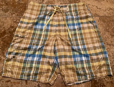 OP OCEAN PACIFIC PLAID BOARDSHORTS MENS SIZE 33 PREOWNED