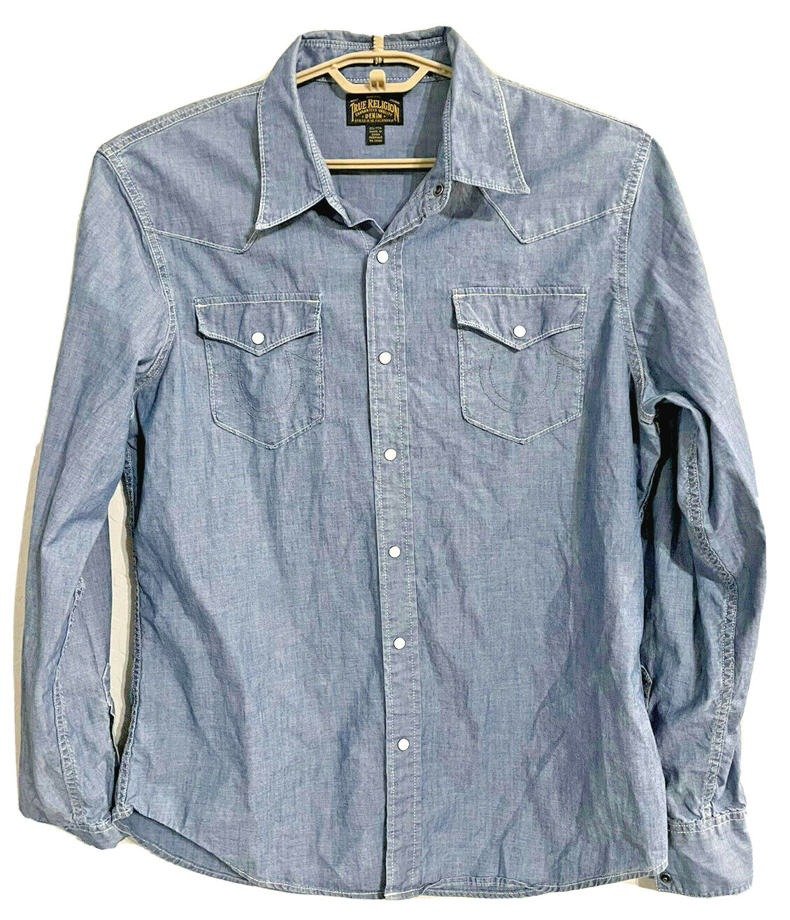 new TRUE RELIGION Blue jean denim shirt 