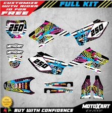 Custom Graphics Full Kit to Fit Suzuki RMZ 250 2004 - 2006 PINNED STYLE stickers
