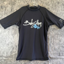 BODY GLOVE Black Rash-Guard Shirt, Size Boys 12 Nylon Spandex Sun UV Protection