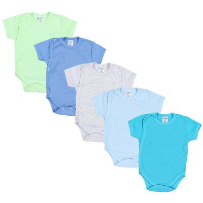 TupTam Baby Jungen Kurzarm Wickelbody Baumwolle 5er Set 