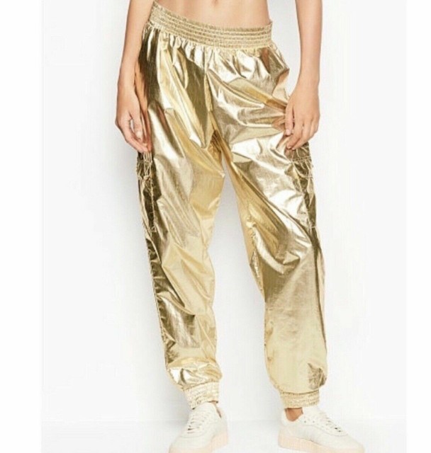 metallic jogger pants