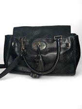 Talbots Black Women’s Leather Shoulder Bag Purse With Turnlock Closure