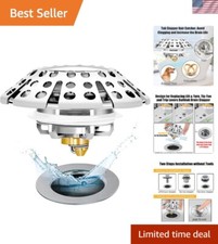 Elegant Brass Bathtub Drain Plug with Hair Strainer   Easy Installation  Clean