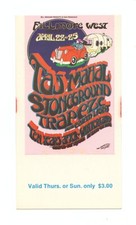 Stoneground Taj Mahal 1971 Bill Graham Fillmore BG277 Ticket