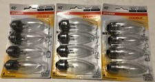 Lot Of 12 SYLVANIA Double Life Bulbs, B10-40W, Clear Finish, Standard Base
