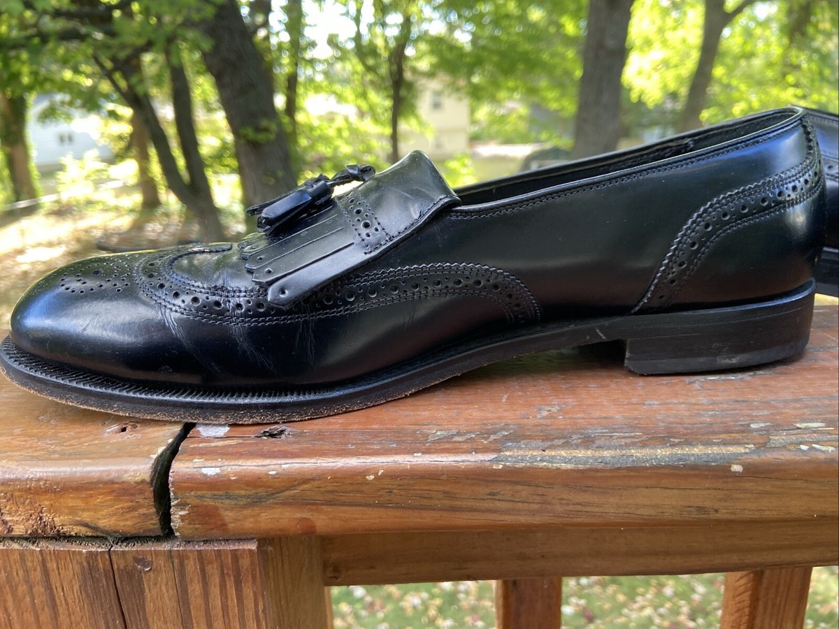 Florsheim Preowned Black Wingtip Leather Kiltie Tassel 20533 Loafers FLORSHEIM 20533 Men main image 3