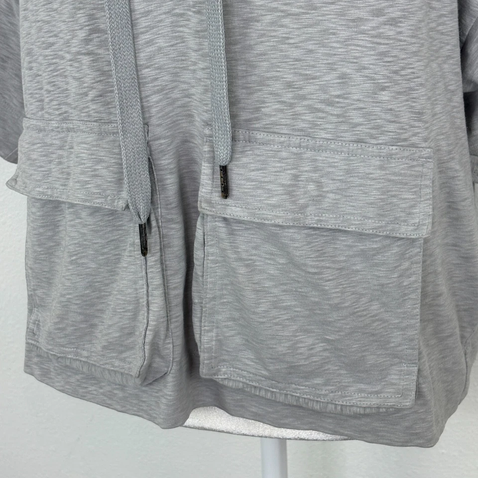 Adidas Stella McCartney Top XS Gran Tamaño Manga Corta Bolsillos Gris Foto 3 de 4