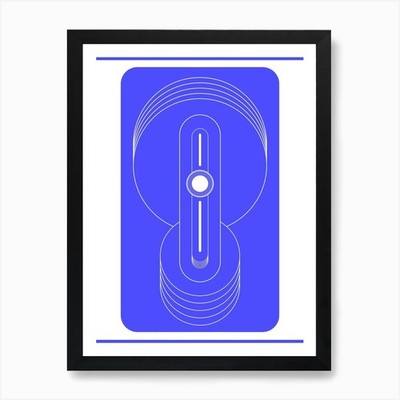 Blues 2 Geometric Abstract Art Prin Framed Wall Art Poster Canvas Print Picture